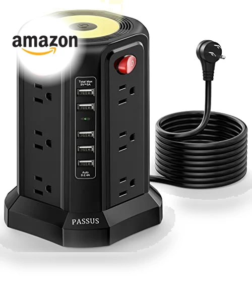 Surge Protector Power Strip Tower — Power Solutions & Surge Protection, PASSUS