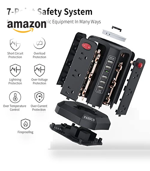 Surge Protector Power Strip Tower — Power Solutions & Surge Protection, PASSUS