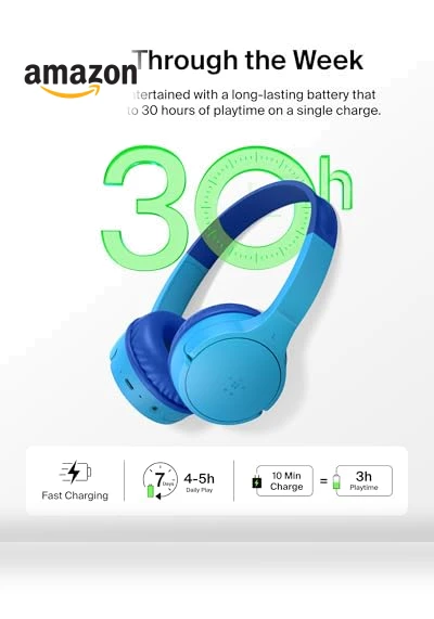Wireless Bluetooth Kids Headphones — In-Ear Headphones, Belkin