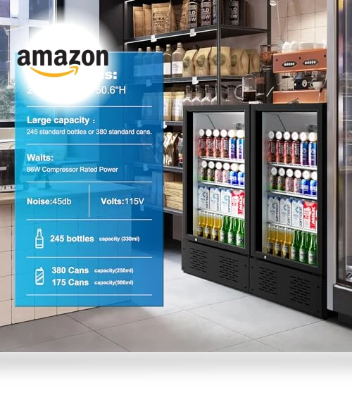 Commercial Beverage Refrigerator and Cooler with Glass Door — Drink Coolers, ECEVT