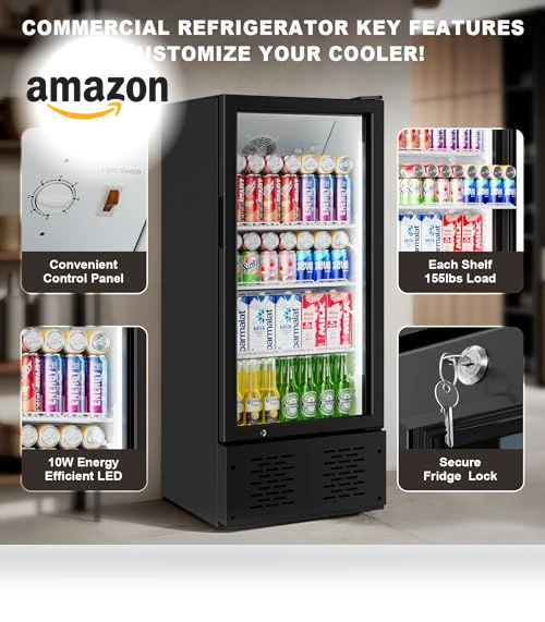 Commercial Beverage Refrigerator and Cooler with Glass Door — Drink Coolers, ECEVT