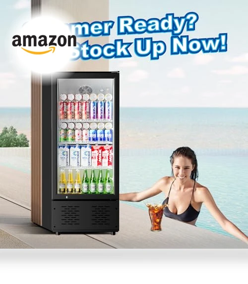 Commercial Beverage Refrigerator and Cooler with Glass Door — Drink Coolers, ECEVT