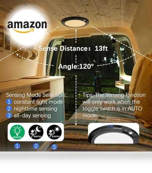 LED Ceiling Light with Motion Sensor — Overhead Lighting