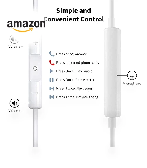 Wired Headphones Earbuds with Microphone — In-Ear Headphones, Feefuzz