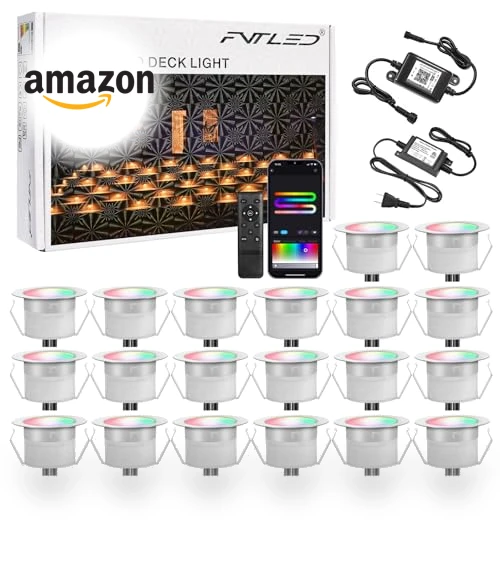 Recessed LED Deck Light Kit — Outdoor Deck Lighting, GEYUEYA Home