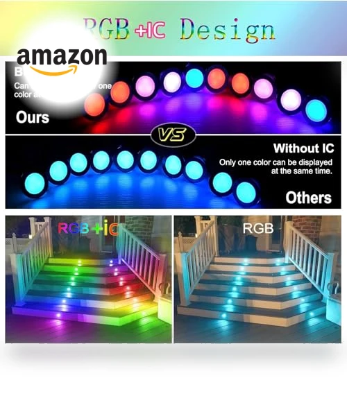 Recessed LED Deck Light Kit — Outdoor Deck Lighting, GEYUEYA Home