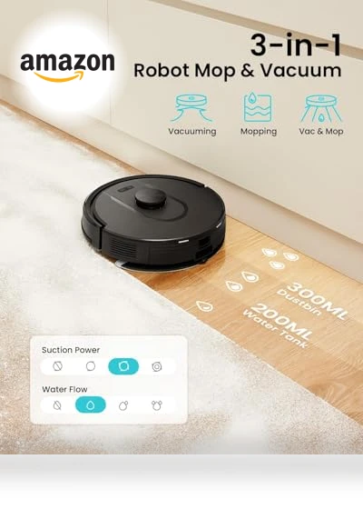 Robot Vacuum and Mop with Self-Emptying — Smart Cleaning Robots, PSUK