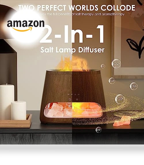 2-in-1 Himalayan Salt Lamp Diffuser — Salt Lamp, SALKING
