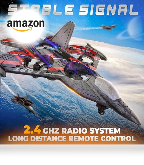 RC Plane with LED Navigation Lights — Remote Control Aircraft, BEZGAR