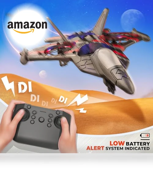 RC Plane with LED Navigation Lights — Remote Control Aircraft, BEZGAR