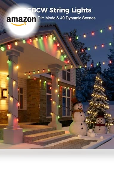 Smart Outdoor String Lights — Outdoor String Lights, XMCOSY+