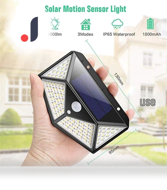 100-LED Solar Wall Light — Outdoor Security & Flood Lighting, Global Finds