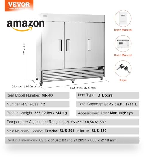 Commercial Refrigerator — Drink Coolers, VEVOR