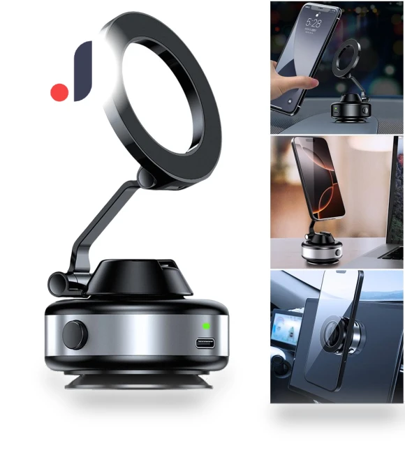 Foldable Magnetic Electric Vacuum Car Phone Holder — Dashboard Installation Kits, Auto Parts Decorate