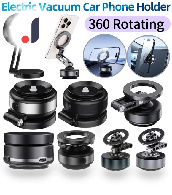 Folding Magnetic Electric Vacuum Car Phone Holder — Dashboard Installation Kits, Auto Parts Decorate