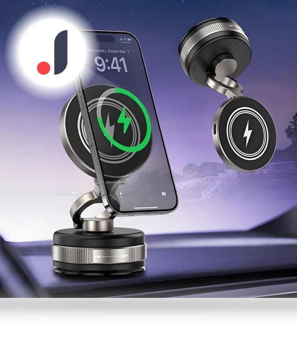 Metal Vacuum Suction Magnetic Wireless Charger Mount — Dashboard Installation Kits, Auto Parts Decorate
