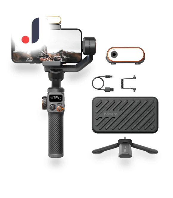 Smartphone Stabilizer Gimbal with LED Light — Selfie Sticks, Hohem