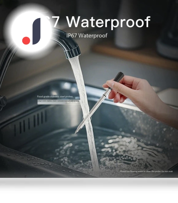 Wireless Smart Kitchen Thermometer — Instant-Read, Rainbow Rain