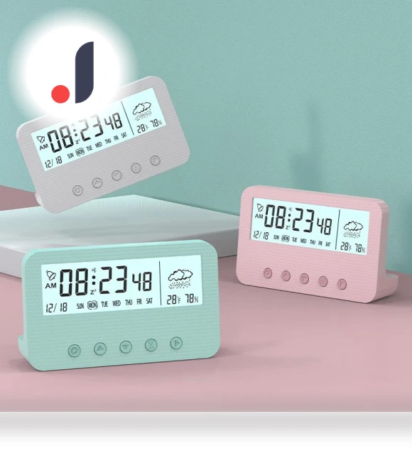 Digital Alarm Clock with Temperature and Humidity Display — Alarms & Clocks, Tondo