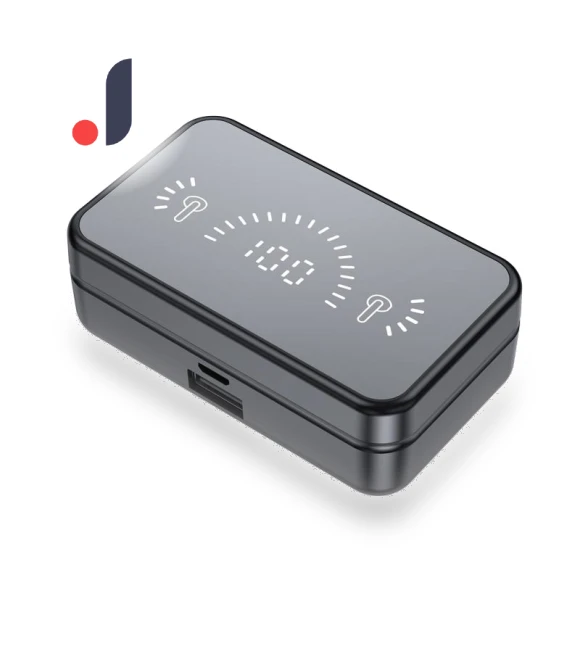 Mirror LED Display Bluetooth 5.1 Earbuds — In-Ear Headphones, ZHENDUO