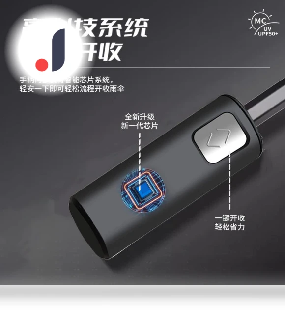 Three-fold automatic electric reverse umbrella — Umbrellas, Garment fashion world