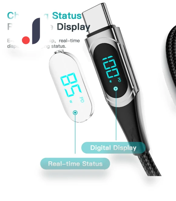 Type C to Type C Cable with Smart LED Display — Cables, loverapple