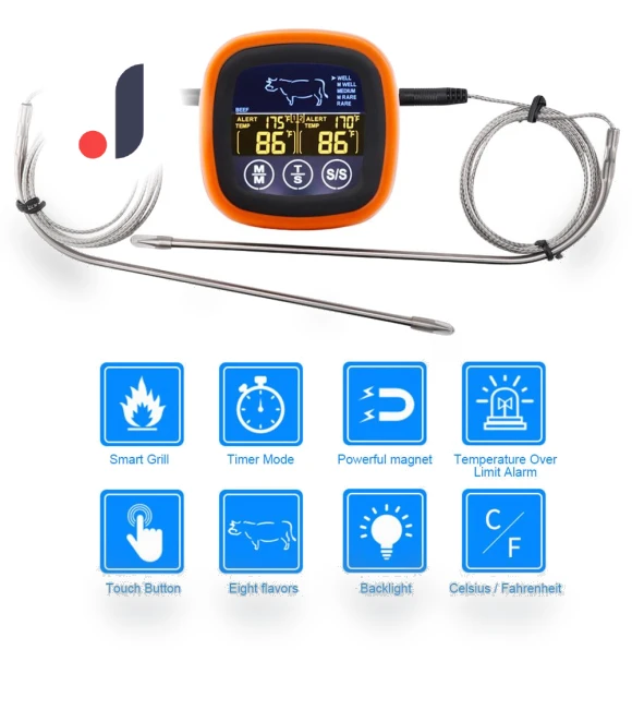 Digital Kitchen Thermometer with 2 Probes — Instant-Read, Good Household Items