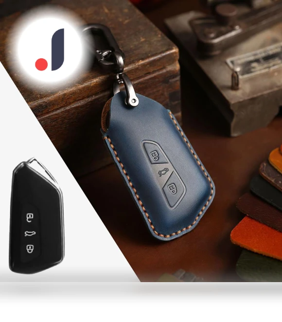 Genuine Leather Smart Car Key Cover — Clothing, Auto Parts Decorate