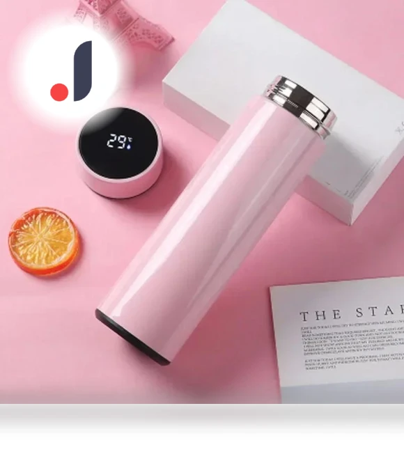 Smart Thermos with Temperature Display — Beverage Warmers, flower 01
