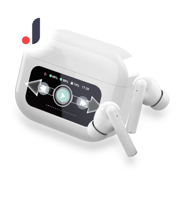 Wireless Bluetooth Earbuds with Touch LCD Display — In-Ear Headphones, MIYAKO DENKI