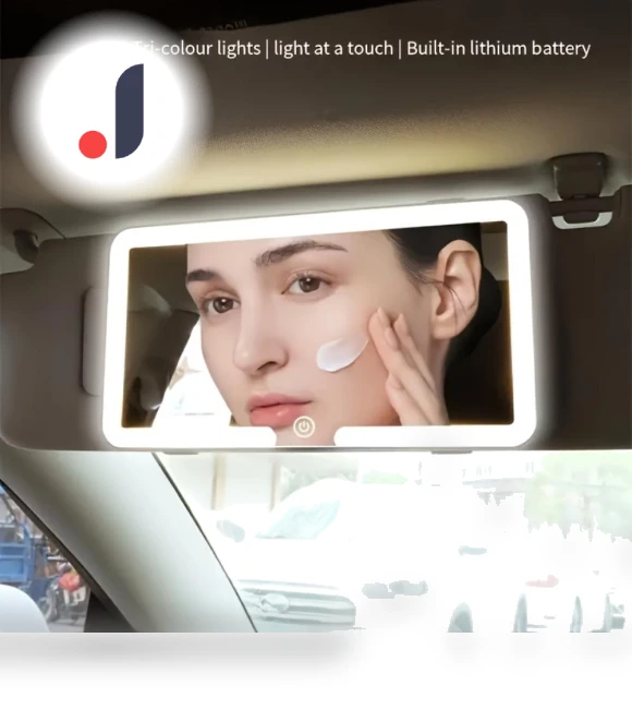 LED Car Makeup Mirror with Touch Control — Compact & Travel, NyPhoenix Auto
