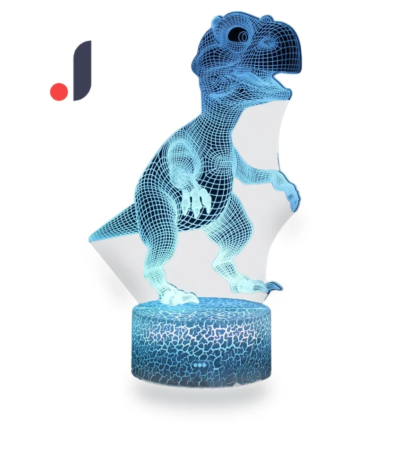 Colorful 3D Dinosaur Night Light — Kids' Lamps, CosyHome