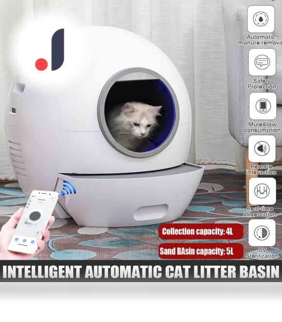 Electric Cat Litter Box with Lid — Waste Bins, Decor Dream