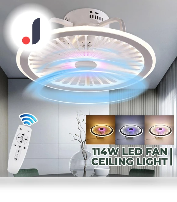 Modern LED Ceiling Fan with Light App and Remote Control — Ceiling Fan Lighting Solutions, Decor Dream