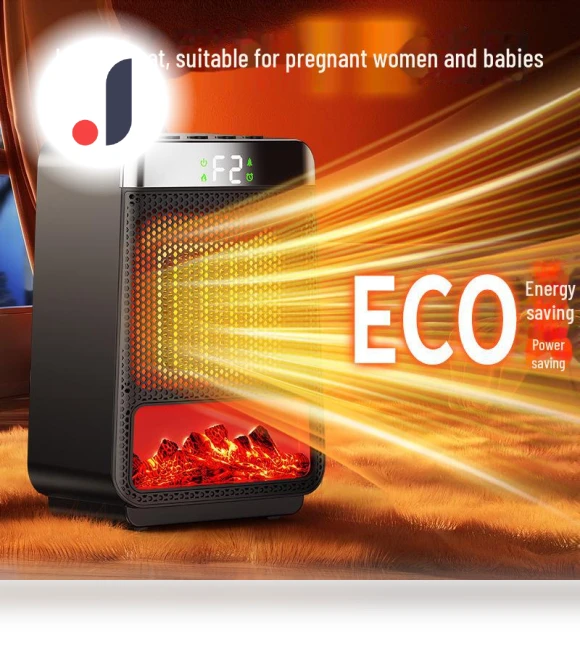 Silent Energy-Saving PTC Electric Heater with 3D Dynamic Flame — Portable Heating Solutions, Perfect choice for your home