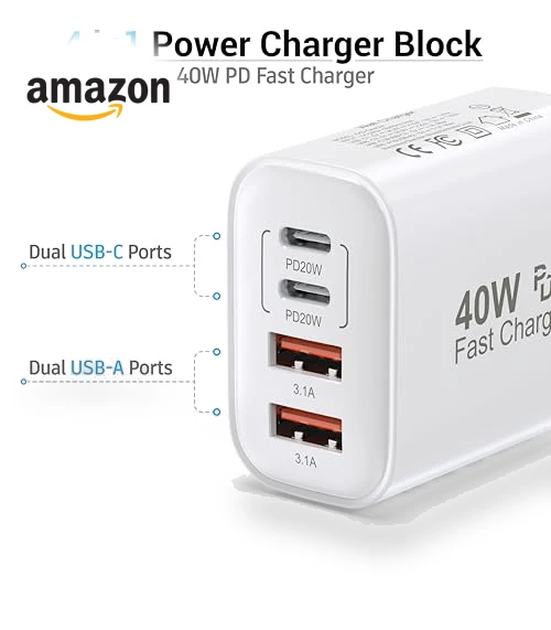 40W 4 Port Wall Plug Fast Charging Block — Chargers, Shenzhen Xihuida Electronics Co., Ltd.
