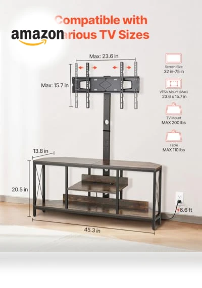45" TV Stand with Mount — Mounts, VEVOR