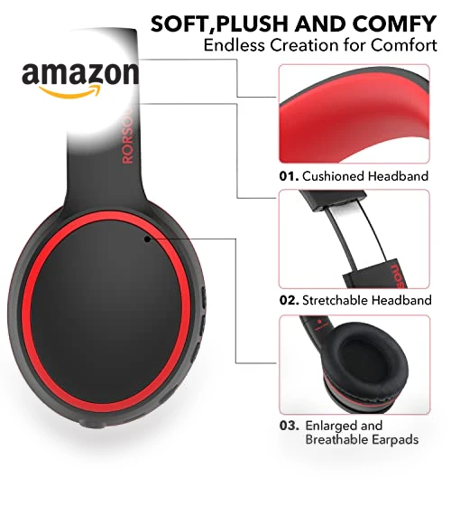 Bluetooth Headphones Over Ear — Over-Ear Headphones, RORSOU