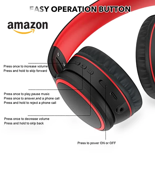 Bluetooth Headphones Over Ear — Over-Ear Headphones, RORSOU