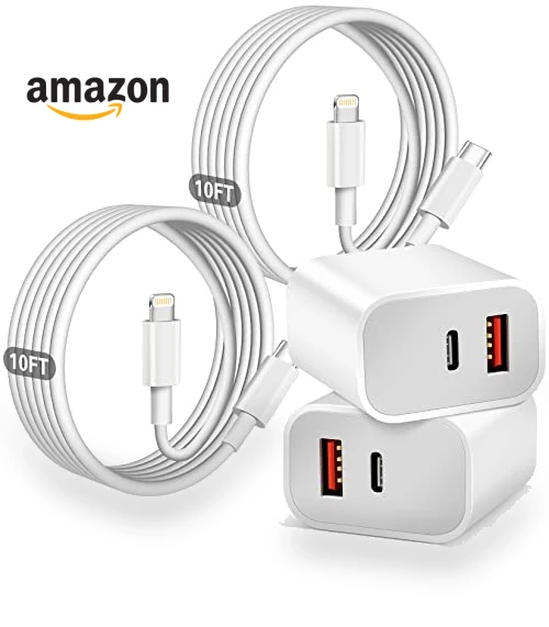 Dual Port Fast Charger with 10FT USB-C to Lightning Cable — Chargers, Shenzhen Liuri Technology Co.,Ltd.