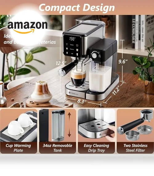 Espresso and Cappuccino Machine — Coffee & Espresso Combos, Tesslux