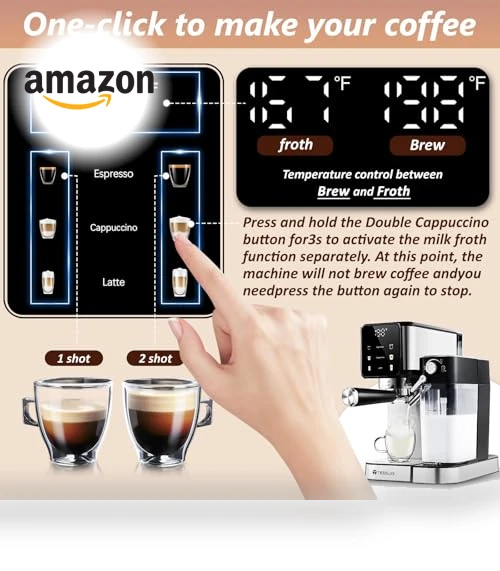 Espresso and Cappuccino Machine — Coffee & Espresso Combos, Tesslux