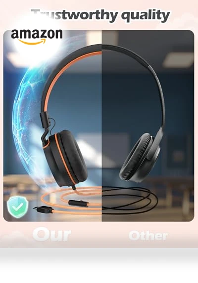 Kids Headphones with Microphone — In-Ear Headphones, AILIHEN