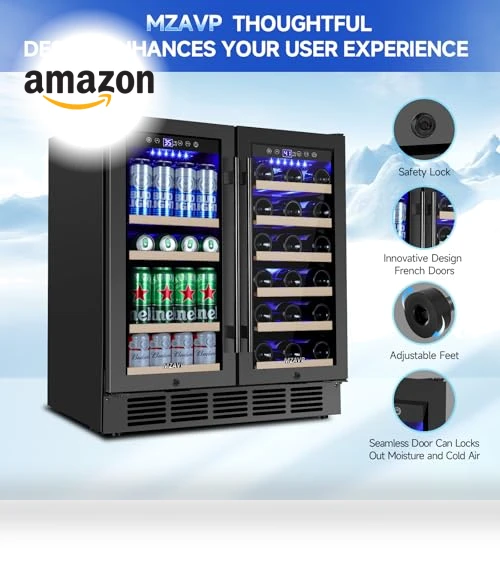 Large Capacity Dual Zone Wine Beverage Cooler — Wine Storage Solutions, MZAVP