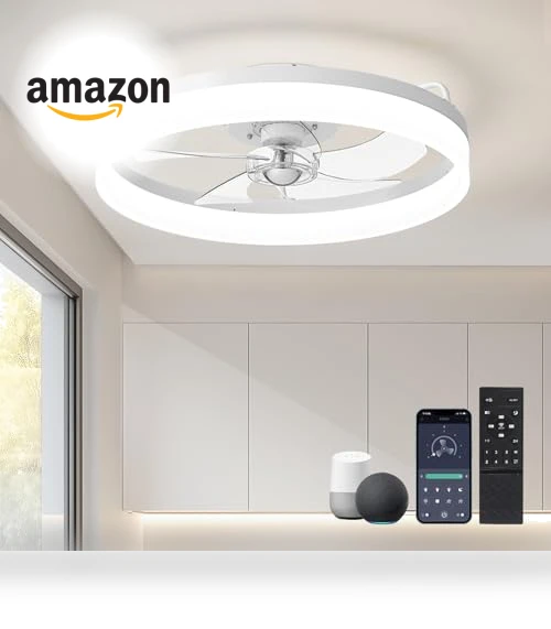 Smart Ceiling Fan with Lights — Ceiling Fan Wall Controls, LUDOMIDE