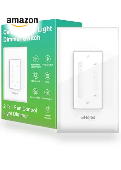 Smart Dimmer Switch with Ceiling Fan Control — Ceiling Fan Wall Controls, GHome Smart