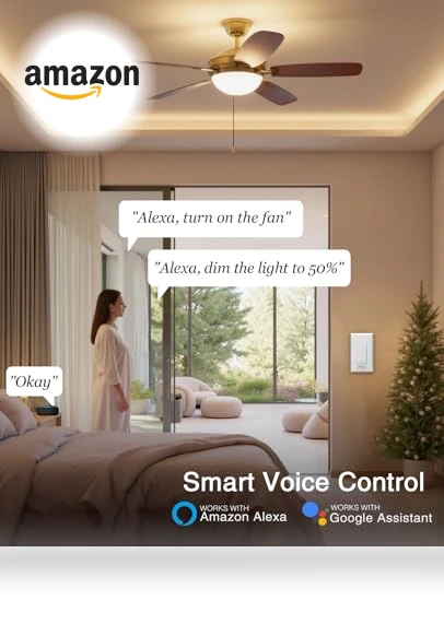 Smart Dimmer Switch with Ceiling Fan Control — Ceiling Fan Wall Controls, GHome Smart