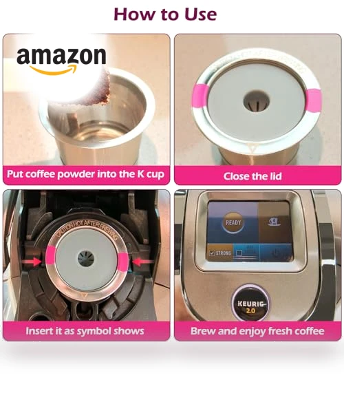 Universal Stainless Steel K Cup Reusable Coffee Pods — Coffee Pod Holders, AIMONE