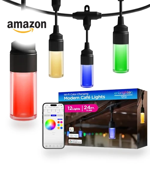 Vibe Modern Cafe Lights — String Lights, Enbrighten