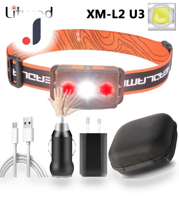 Touch LED Headlamp with Built-in USB Rechargeable Battery — Flashlights, Linda Hong